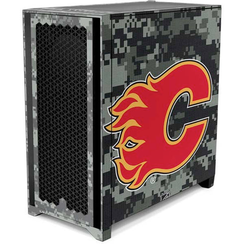 NHL Calgary Flames Camo Corsair 4000D Tempered Glass Mid-Tower ATX Case Skin