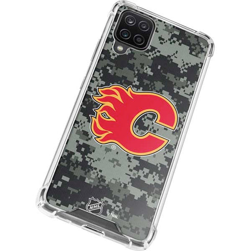 NHL Calgary Flames Camo Galaxy A12 Clear Case