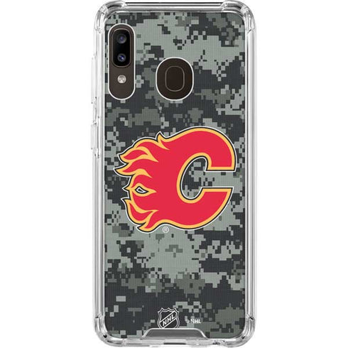 NHL Calgary Flames Camo Galaxy A30 Clear Case