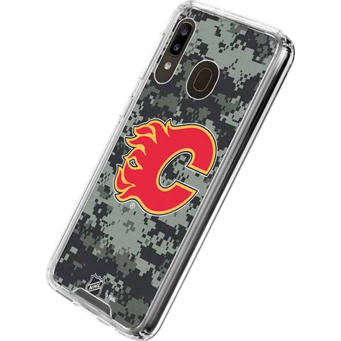 NHL Calgary Flames Camo Galaxy A30 Clear Case