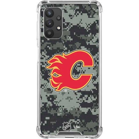 NHL Calgary Flames Camo Galaxy A32 5G Clear Case