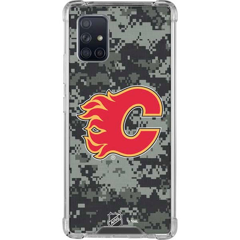 NHL Calgary Flames Camo Galaxy A71 5G Clear Case