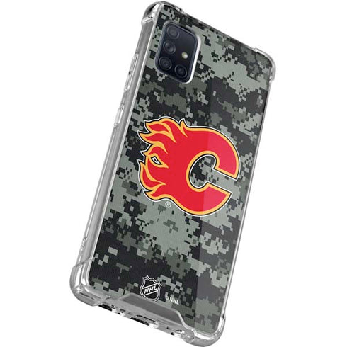 NHL Calgary Flames Camo Galaxy A71 5G Clear Case