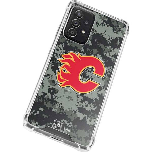 NHL Calgary Flames Camo Galaxy A72 5G Clear Case