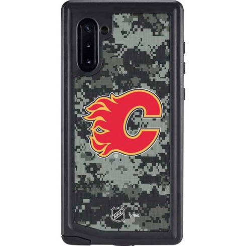NHL Calgary Flames Camo Galaxy Note 10 Waterproof Case