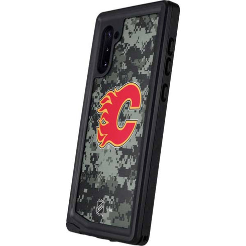 NHL Calgary Flames Camo Galaxy Note 10 Waterproof Case