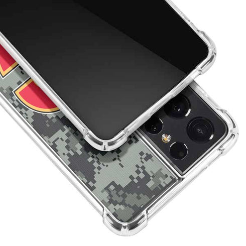 NHL Calgary Flames Camo Galaxy S21 Ultra 5G Clear Case