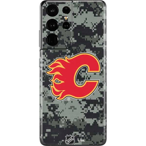 NHL Calgary Flames Camo Galaxy S21 Ultra 5G Skin