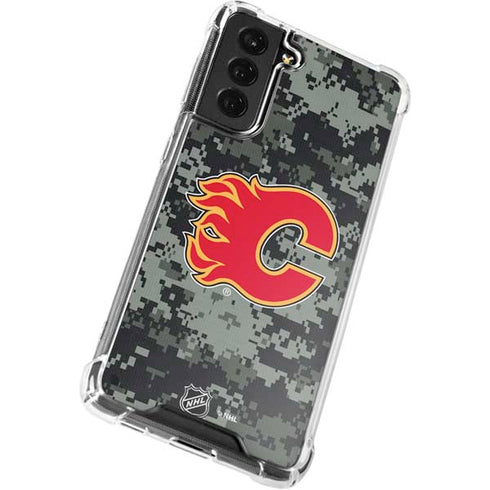 NHL Calgary Flames Camo Galaxy S22 Clear Case