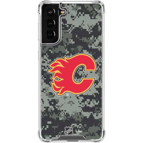 NHL Calgary Flames Camo Galaxy S22 Plus Clear Case