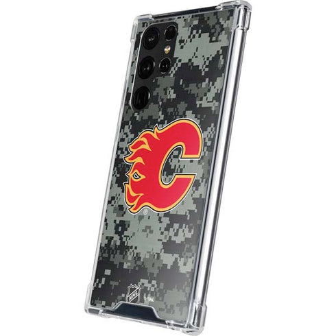 NHL Calgary Flames Camo Galaxy S22 Ultra Clear Case