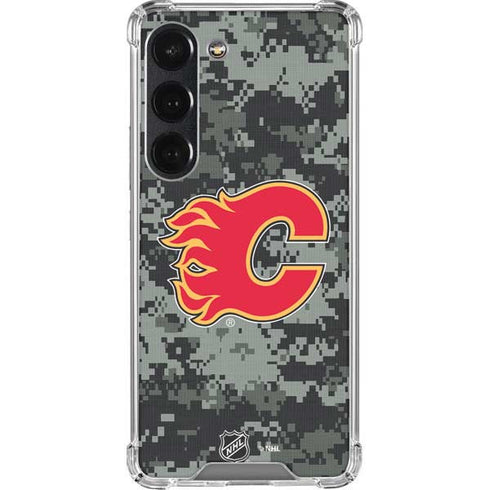 NHL Calgary Flames Camo Galaxy S23 Clear Case
