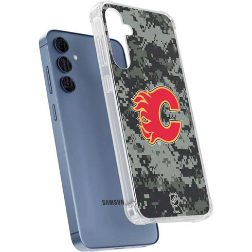 NHL Calgary Flames Camo Galaxy S24 Clear Case