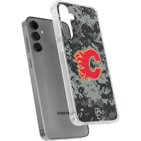 NHL Calgary Flames Camo Galaxy S24 Plus Clear Case