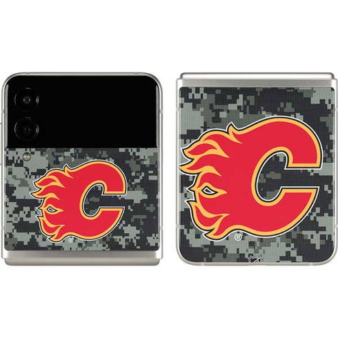NHL Calgary Flames Camo Galaxy Z Flip3 5G Skin