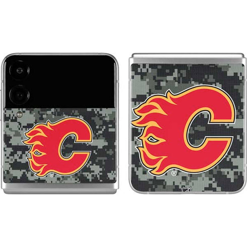 NHL Calgary Flames Camo Galaxy Z Flip4 5G Skin