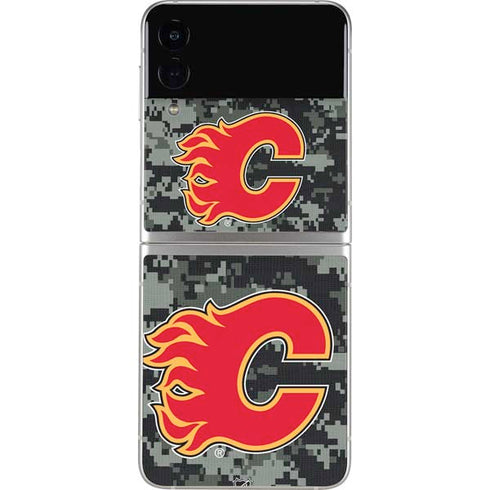 NHL Calgary Flames Camo Galaxy Z Flip4 5G Skin