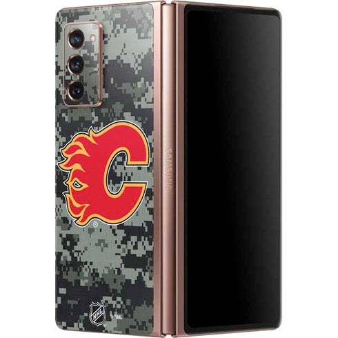 NHL Calgary Flames Camo Galaxy Z Fold2 5G Skin