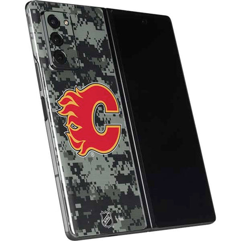NHL Calgary Flames Camo Galaxy Z Fold2 5G Skin