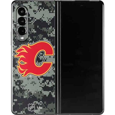 NHL Calgary Flames Camo Galaxy Z Fold3 5G Skin