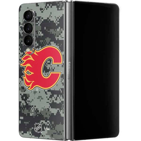 NHL Calgary Flames Camo Galaxy Z Fold4 5G Skin