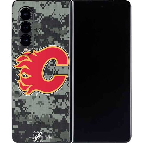 NHL Calgary Flames Camo Galaxy Z Fold4 5G Skin