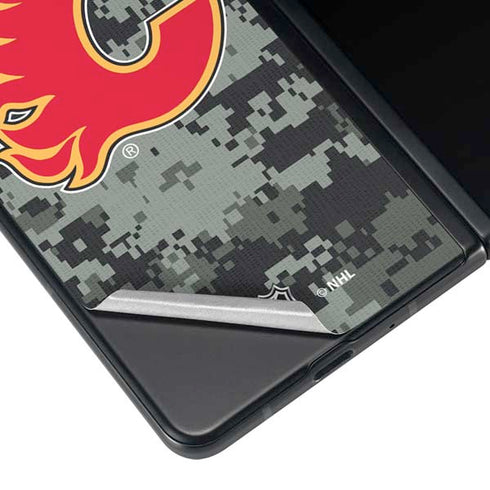 NHL Calgary Flames Camo Galaxy Z Fold4 5G Skin