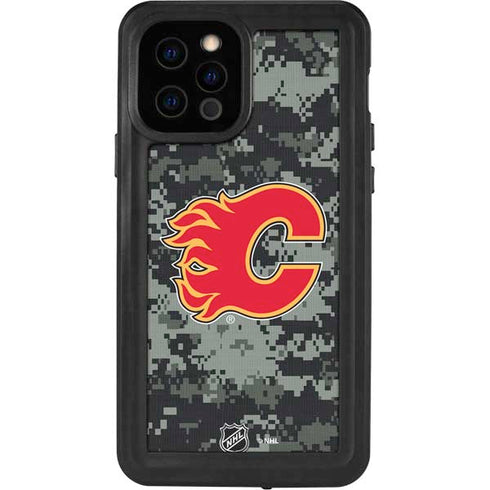 NHL Calgary Flames Camo iPhone 12 Pro Waterproof Case