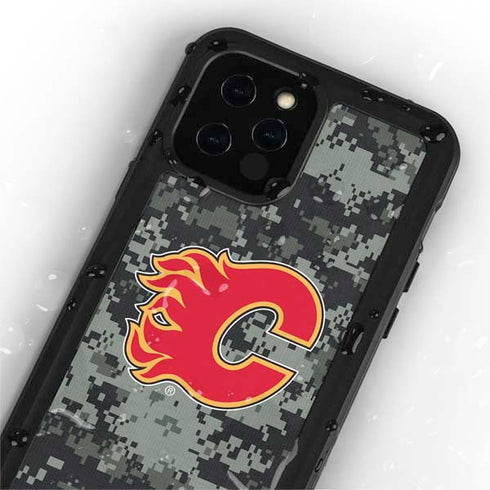 NHL Calgary Flames Camo iPhone 12 Pro Waterproof Case