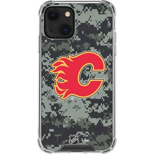 NHL Calgary Flames Camo iPhone 13 Clear Case