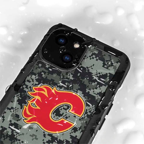 NHL Calgary Flames Camo iPhone 13 Mini Waterproof Case