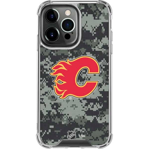 NHL Calgary Flames Camo iPhone 13 Pro Clear Case