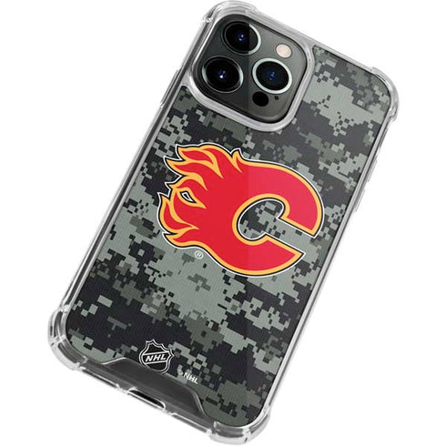 NHL Calgary Flames Camo iPhone 13 Pro Max Clear Case