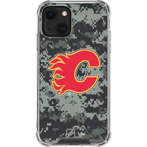 NHL Calgary Flames Camo iPhone 14 Plus Clear Case