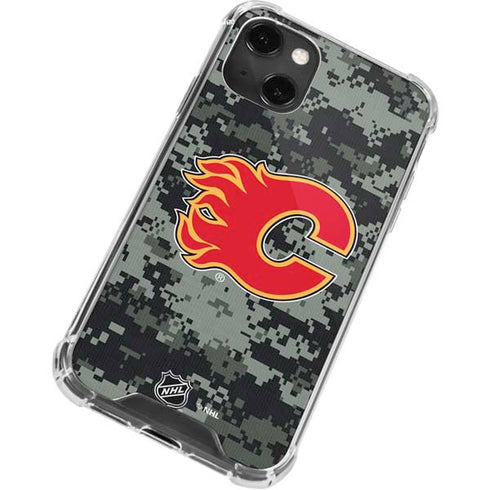 NHL Calgary Flames Camo iPhone 14 Plus Clear Case