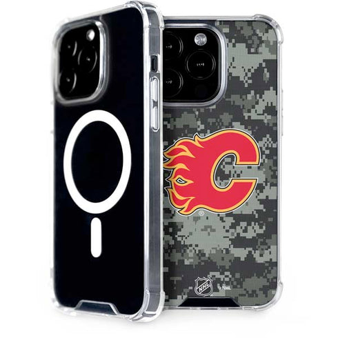 NHL Calgary Flames Camo iPhone 15 Pro MagSafe Case