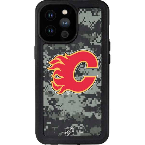 NHL Calgary Flames Camo iPhone 14 Pro Max Waterproof Case