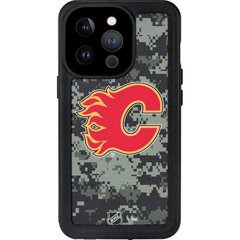 NHL Calgary Flames Camo iPhone 14 Pro Waterproof Case