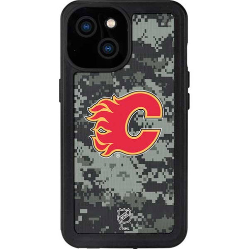 NHL Calgary Flames Camo iPhone 15 Waterproof Case