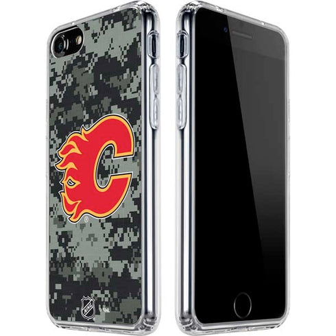 NHL Calgary Flames Camo iPhone SE (2nd & 3rd Gen) Clear Case