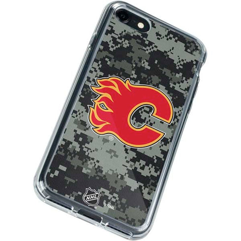 NHL Calgary Flames Camo iPhone SE (2nd & 3rd Gen) Clear Case