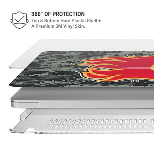 NHL Calgary Flames Camo MacBook Pro 15in (2016-19) Case plus Skin
