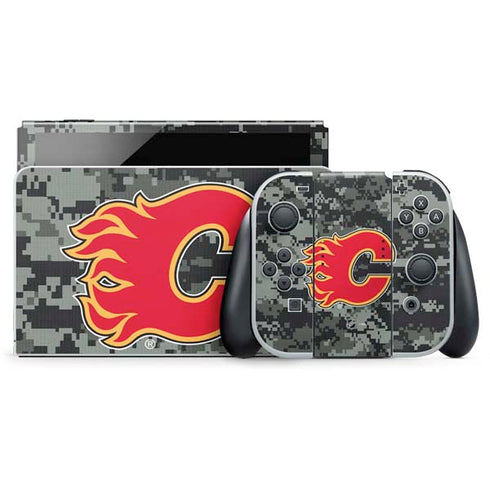 NHL Calgary Flames Camo Nintendo Switch OLED (2021) Skin