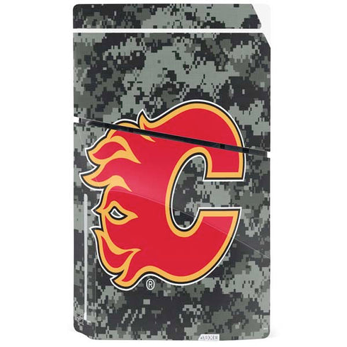 NHL Calgary Flames Camo PS5 Slim Disk Bundle Skin