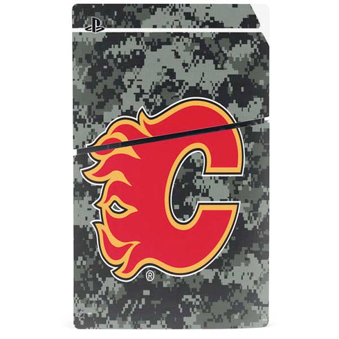 NHL Calgary Flames Camo PS5 Slim Disk Console Skin