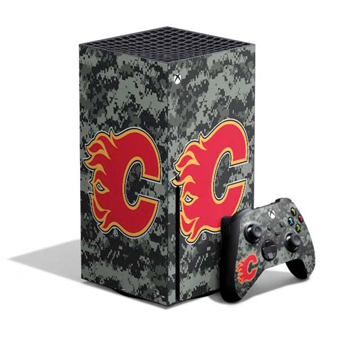 NHL Calgary Flames Camo Xbox Series X Bundle Skin