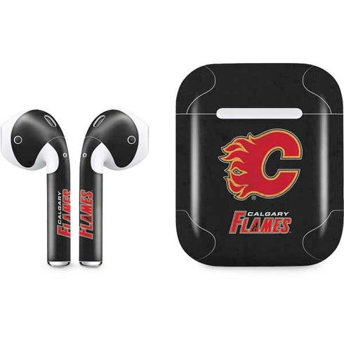 NHL Calgary Flames Distressed Apple AirPods Skin