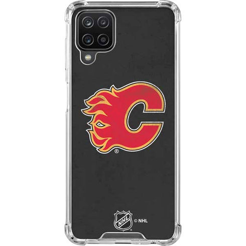 NHL Calgary Flames Distressed Galaxy A12 Clear Case