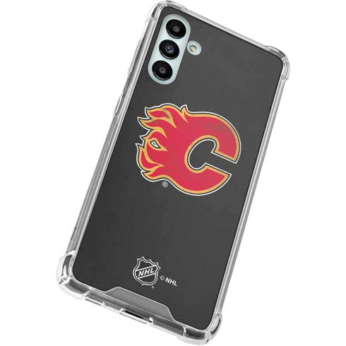 NHL Calgary Flames Distressed Galaxy A13 5G Clear Case