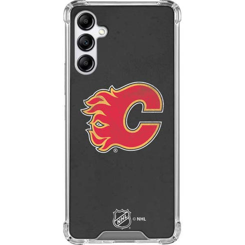 NHL Calgary Flames Distressed Galaxy A14 5G Clear Case